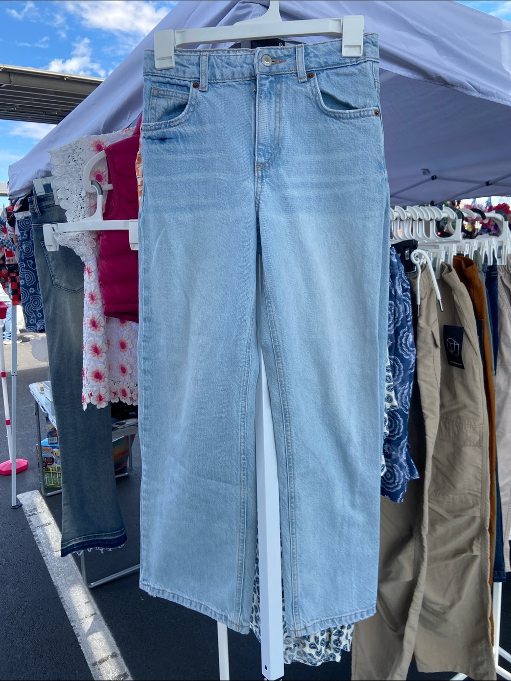 Zara Light Blue Straight-Leg Women's Jeans